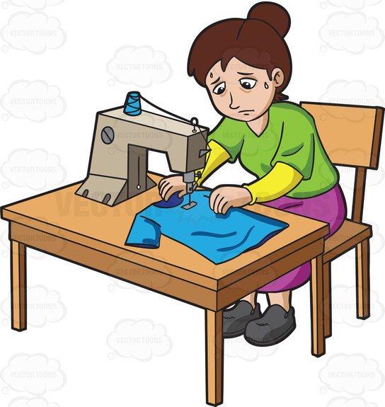 A woman working at a sewing machine